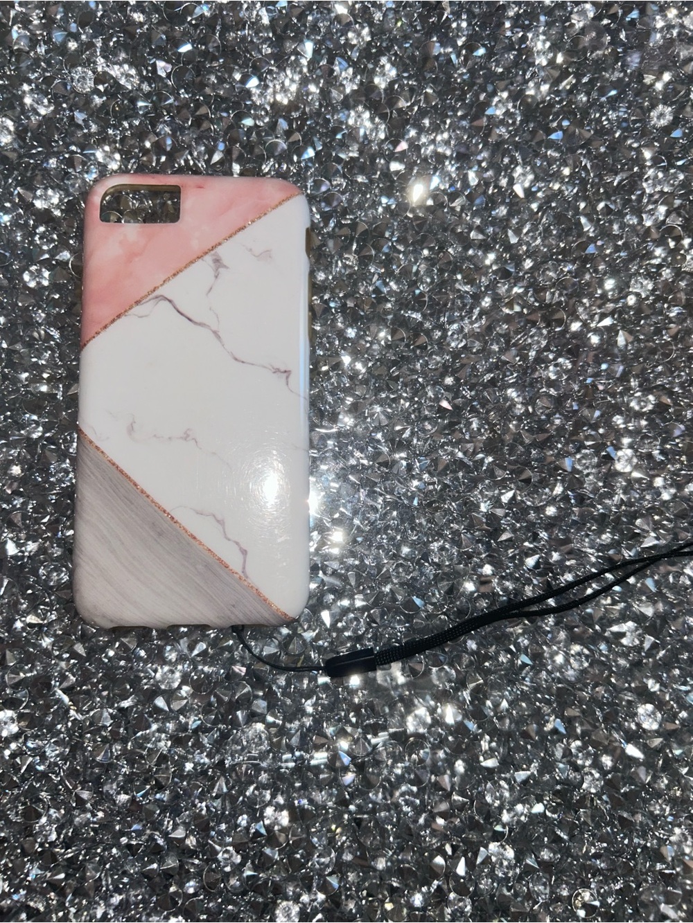 iPhone 5/6/7/8/SE Pink Marble Geometric Cell Phone Case
